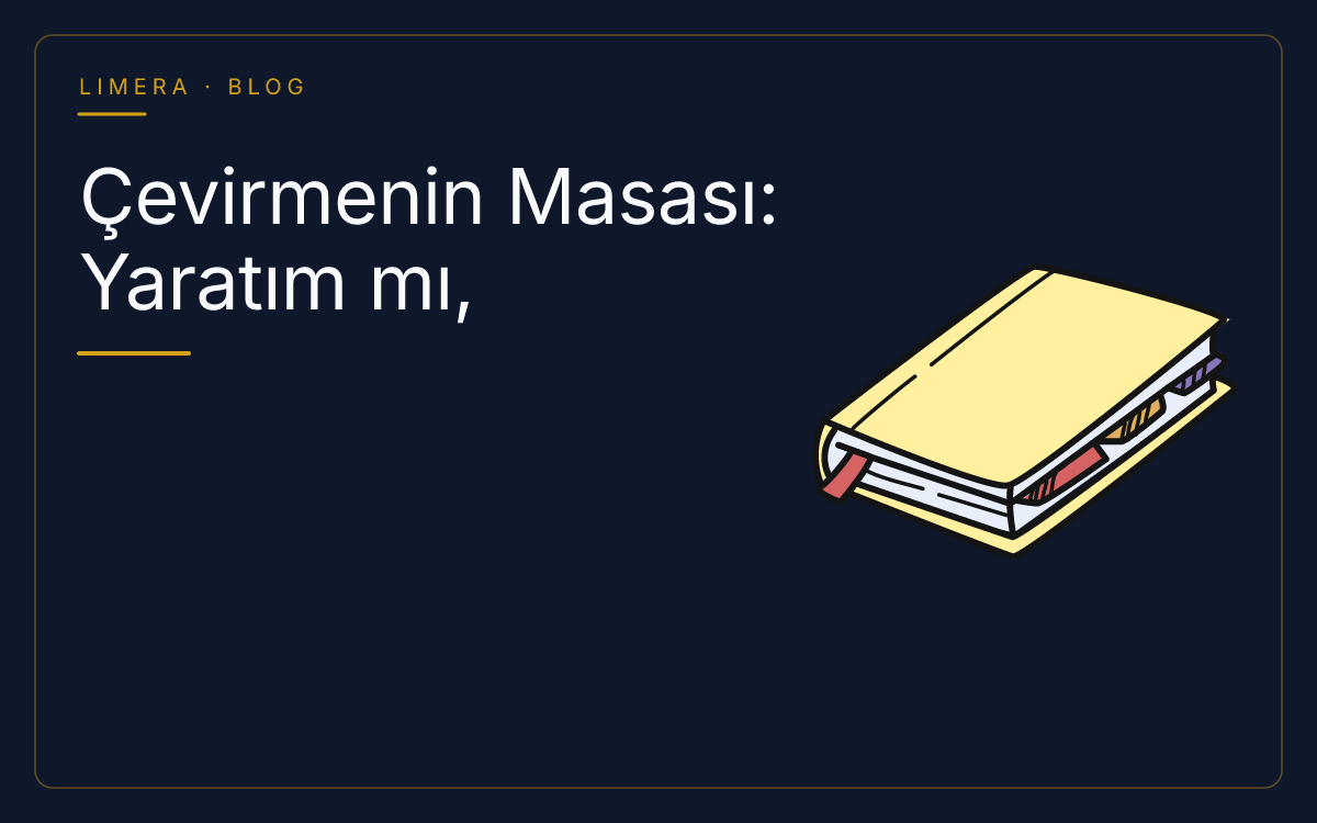 Çevirmen Bir Eserin İkinci Yazarı mıdır? — Çevirmenin Masası (Limera Yayınları) Çevirmen Bir Eserin İkinci Yazarı mıdır? — Çevirmenin Masası (Limera Yayınları)