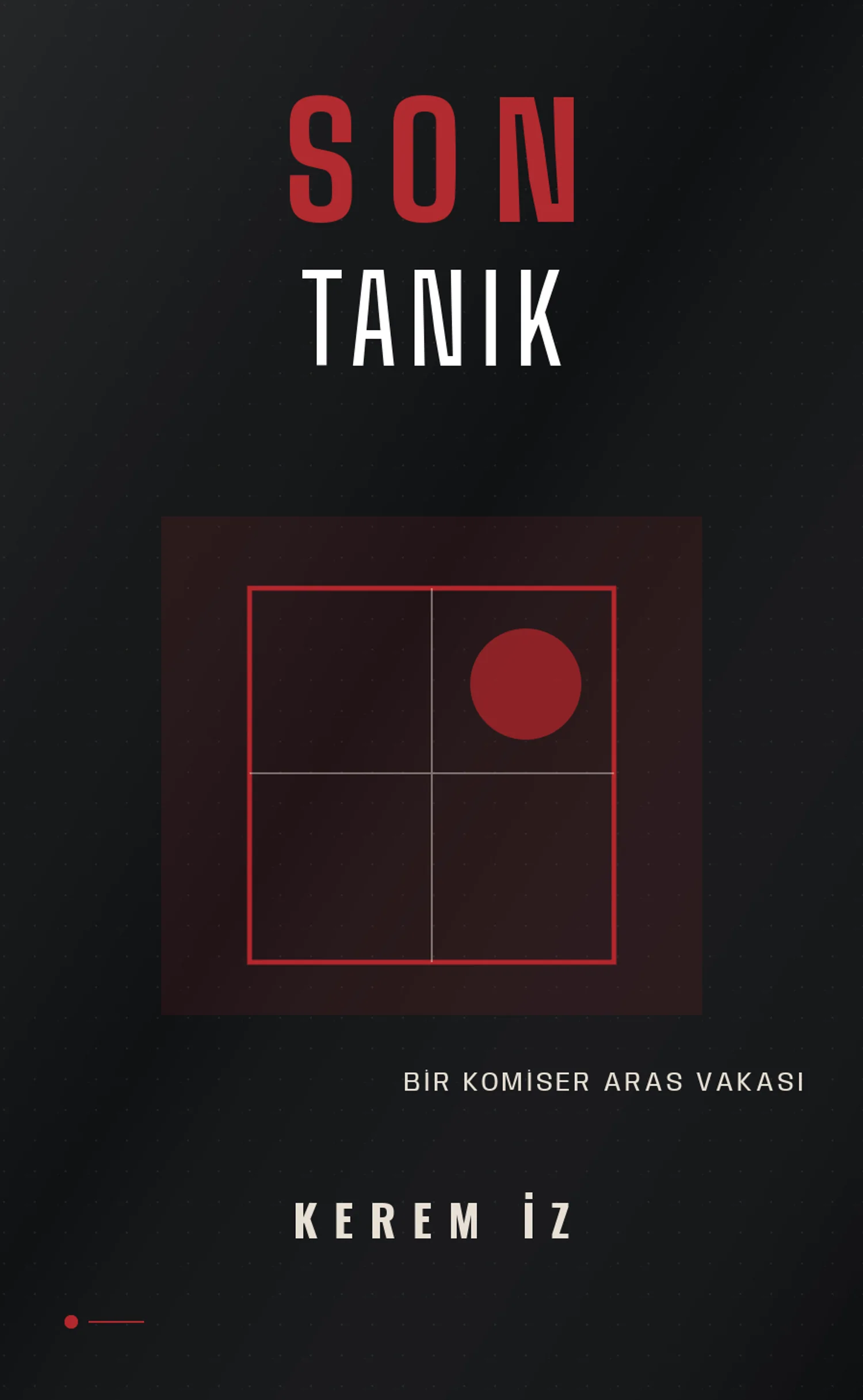 Son Tanık adlı polisiye kitap kapağı şablonu; siyah zemin, çerçeveli kompozisyon ve okunaklı kitap başlığı